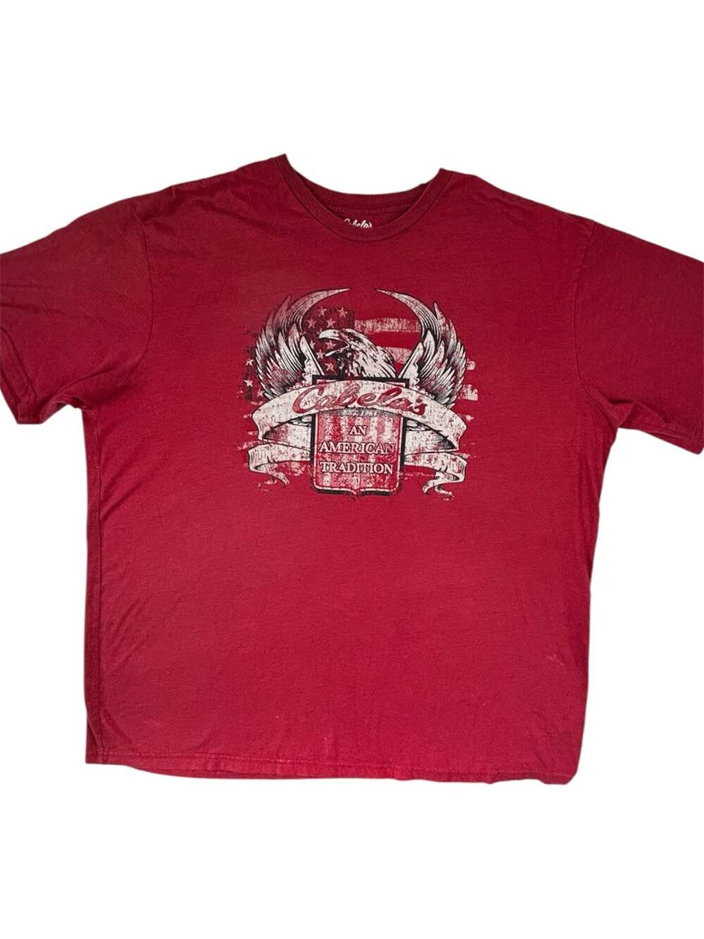Cabela's An American Tradition Eagle Flag Graphic T-Shirt Red Size 2XL